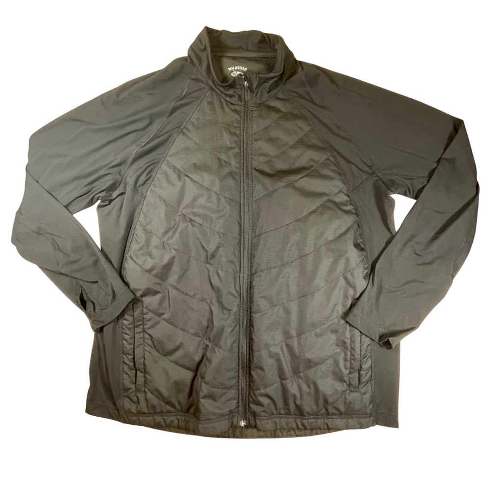 Reel Legends Quilted Full Zip Jacket Mens XXL Black Lightweight Puffer Vented
